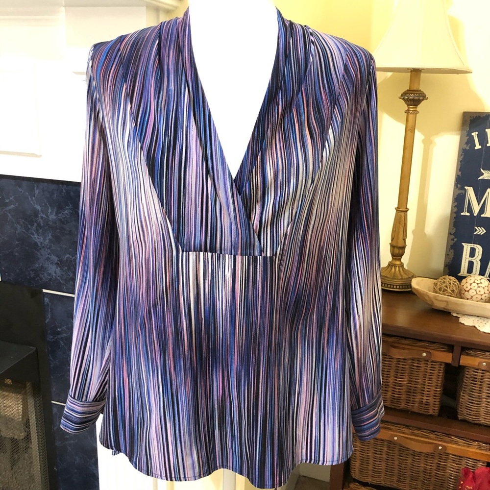 Worthington Watercolor Career Blouse Petite M